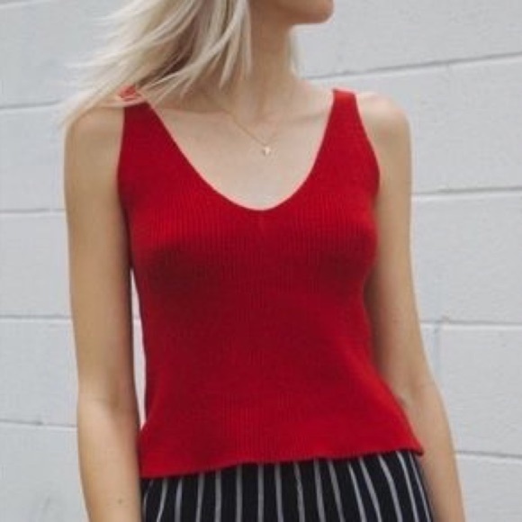 Brandy Melville red knit tank